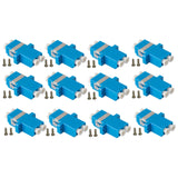 SpeedyFiberTX 12-pack Blue Duplex LC to LC Fiber Optic Adapter Coupler for Singlemode Fiber Patch Cable | Duplex LC Adapter with Screws