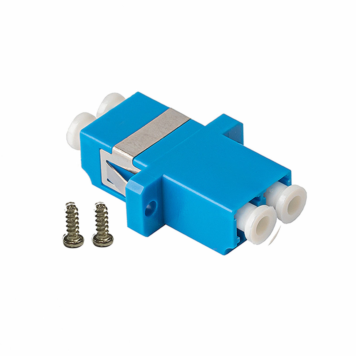 SpeedyFiberTX 12-pack Blue Duplex LC to LC Fiber Optic Adapter Coupler for Singlemode Fiber Patch Cable | Duplex LC Adapter with Screws