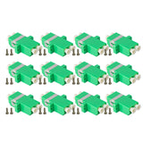 SpeedyFiberTX 12-pack Green Duplex LC to LC Fiber Optic Adapter Coupler for Singlemode Fiber Patch Cable | Duplex LC Adapter with Screws