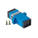 SpeedyFiberTX 12-pack Blue Simplex SC to SC Fiber Optic Adapter Coupler for Singlemode Fiber Patch Cable | Simplex SC Adapter with Screws