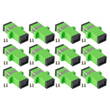 SpeedyFiberTX 12-pack Green Simplex SC to SC Fiber Optic Adapter Coupler for Singlemode Fiber Patch Cable | Simplex SC Adapter with Screws