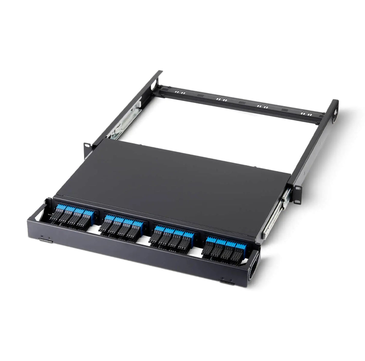 UltraN HD 19” 1U 光纖機箱（可安裝 4 個模組卡匣或 4 個轉接板，滑動式）