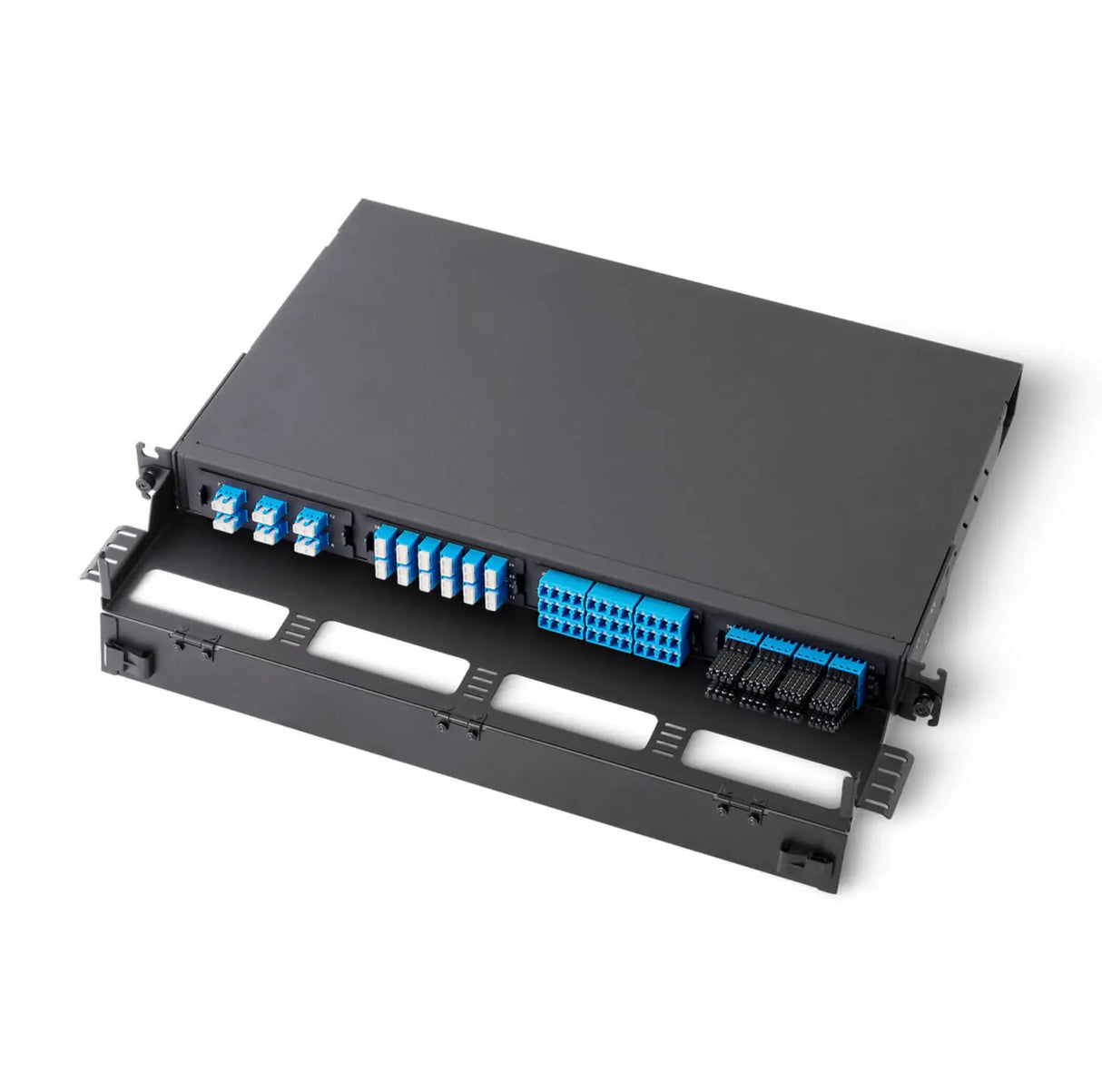 UltraX HD 19” 1U 光纖機箱（可安裝 4 個模組卡匣或 4 個轉接板，固定式）