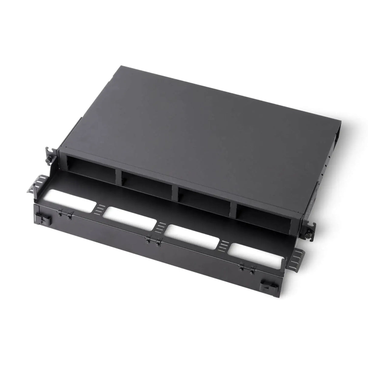 UltraX HD 19” 1U 光纖機箱（可安裝 4 個模組卡匣或 4 個轉接板，固定式）