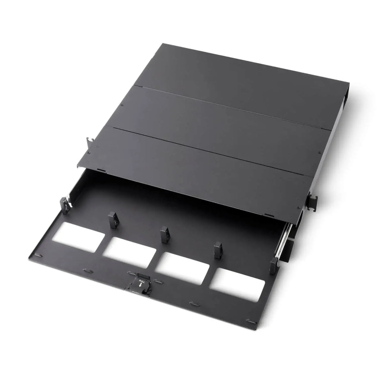 UltraY HD 19” 1U 光纖機箱（可安裝 4 個模組卡匣或 4 個轉接板，滑動式）