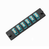 SpeedyFiberTX 12-Port LGX Compatible Fiber Patch Panel with Numbered Ports, Preloaded with Aqua LC Adapters/Couplers