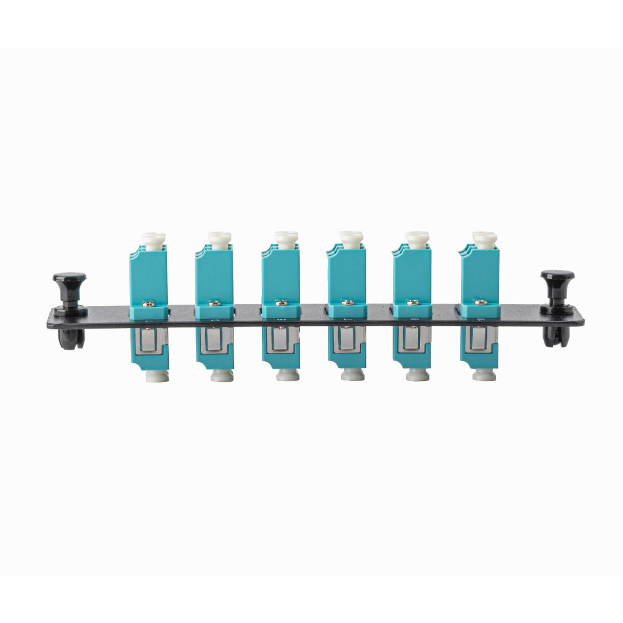 SpeedyFiberTX 12-Port LGX Compatible Fiber Patch Panel with Numbered Ports, Preloaded with Aqua LC Adapters/Couplers