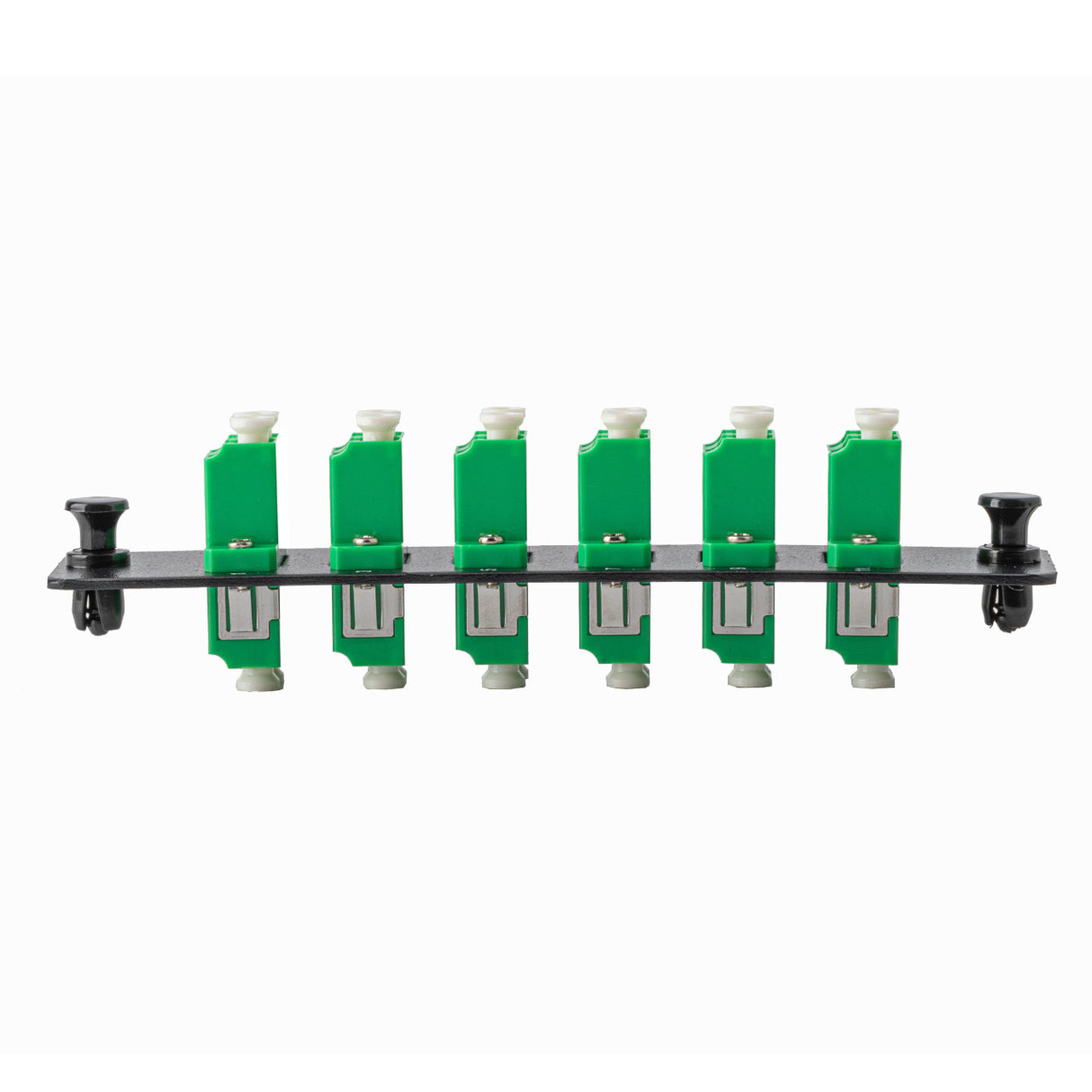 SpeedyFiberTX 12-Port LGX Compatible Fiber Patch Panel with Numbered Ports, Preloaded with Green LC Adapters/Couplers
