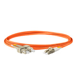 【博光通訊】電信級 0.2dB  LC/UPC to SC/UPC 多模 OM1 雙工光纖跳線 | 康寧纖芯 |  橘色 OFNR 外被