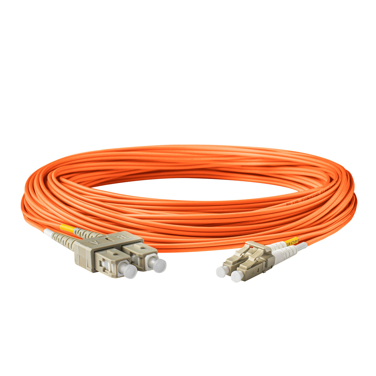 【博光通訊】電信級 0.2dB  LC/UPC to SC/UPC 多模 OM1 雙工光纖跳線 | 康寧纖芯 |  橘色 OFNR 外被