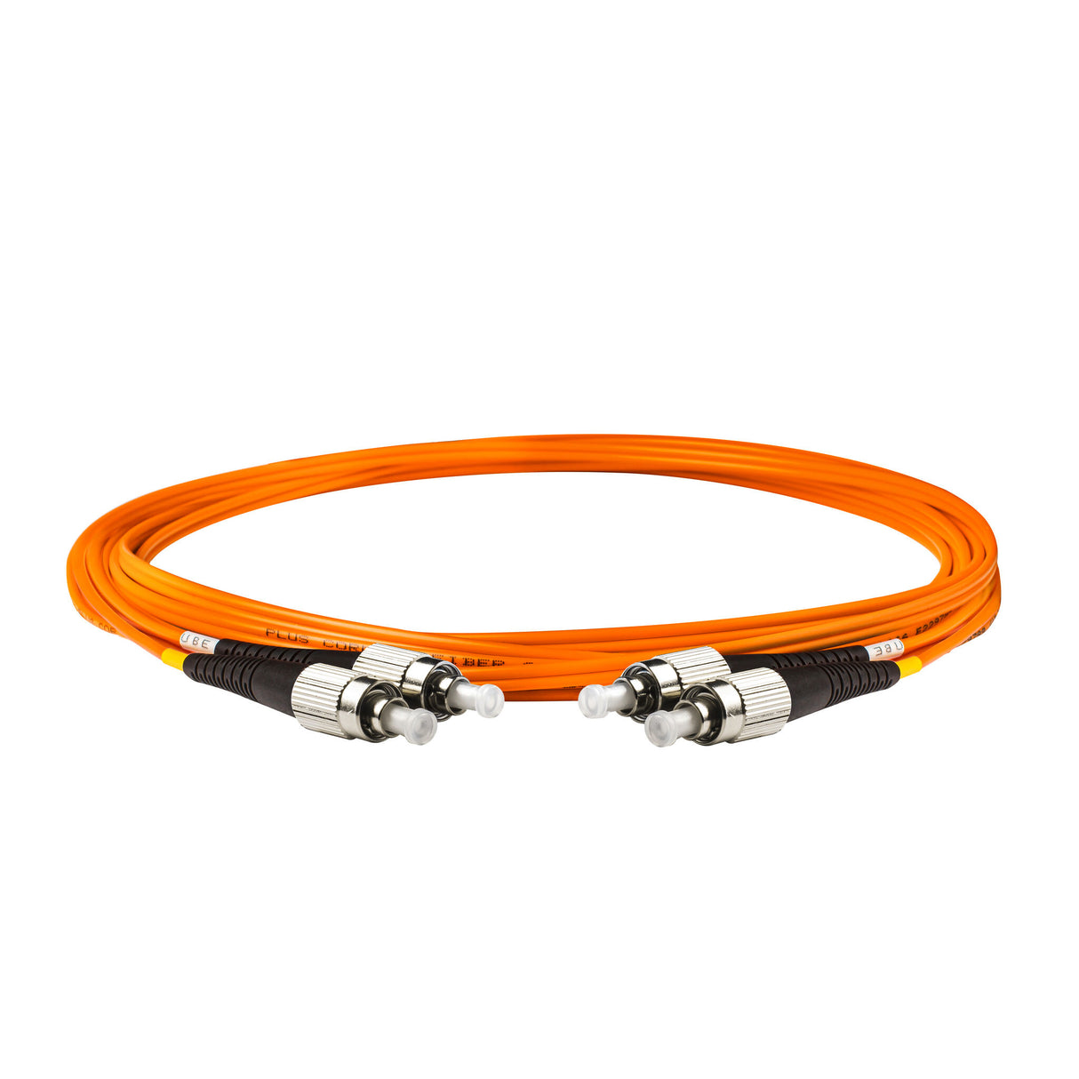 SpeedyFiberTX 0.2dB FC/UPC to FC/UPC Multimode OM1 Duplex Fiber Patch Cable | Corning InfiniCor 300 Optical 62.5 µm Multimode Fiber |  Orange OFNR Jacket