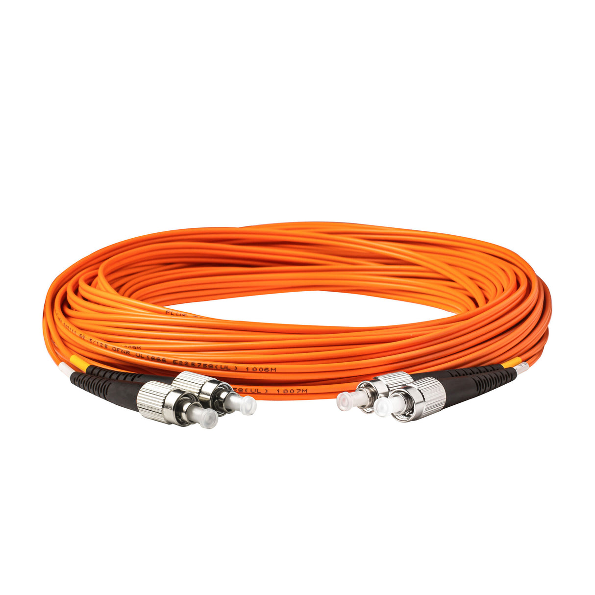 SpeedyFiberTX 0.2dB FC/UPC to FC/UPC Multimode OM1 Duplex Fiber Patch Cable | Corning InfiniCor 300 Optical 62.5 µm Multimode Fiber |  Orange OFNR Jacket