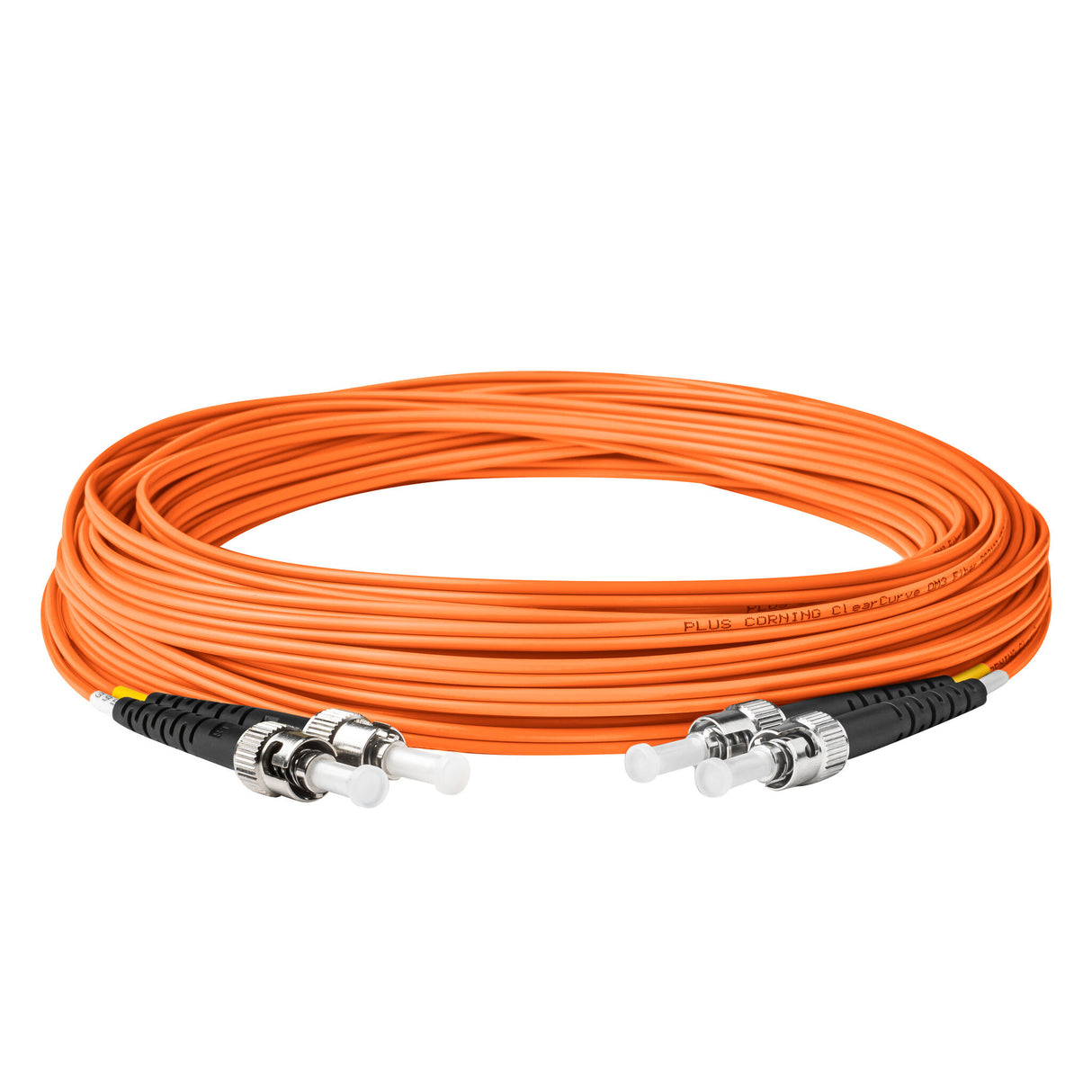 【博光通訊】電信級 0.2dB  ST/UPC to ST/UPC 多模 OM1 雙工光纖跳線 | 康寧纖芯 |  橘色 OFNR 外被