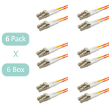Bundle Deal – 0.2dB LC/UPC to LC/UPC Multimode OM1 Duplex Fiber Patch Cable | Corning InfiniCor 300 Optical 62.5 µm Multimode Fiber |  Orange Jacket | 20 cm | 6-Pack