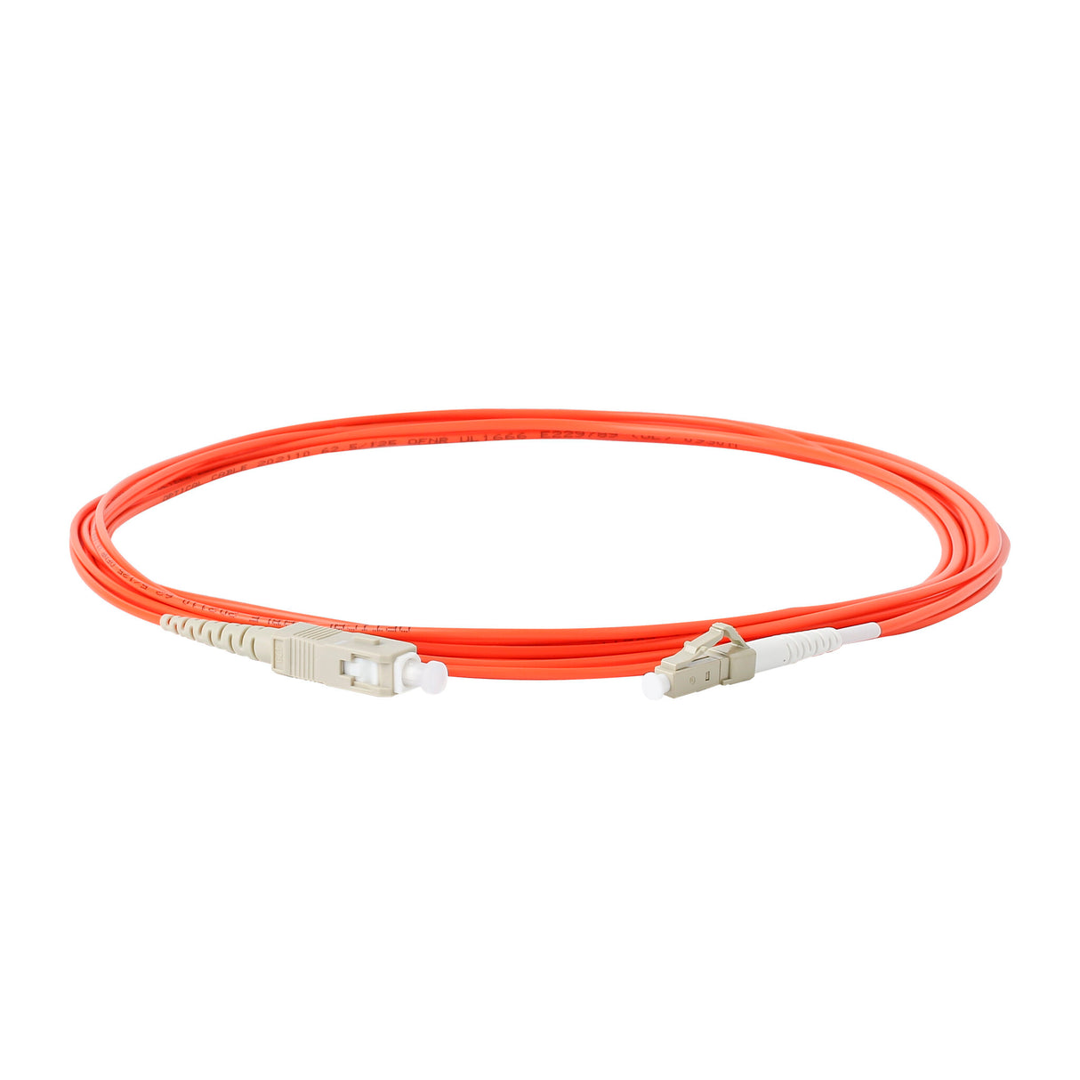 SpeedyFiberTX 0.2dB SC/UPC to LC/UPC Multimode OM1 Simplex Fiber Patch Cable | Corning InfiniCor 300 Optical 62.5 µm Multimode Fiber |  Orange OFNP Jacket
