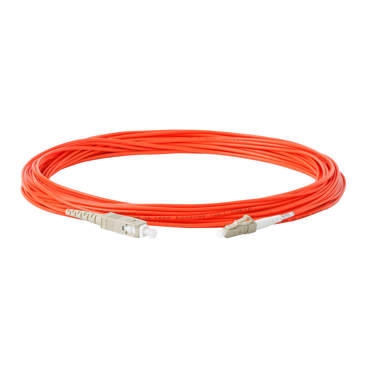 SpeedyFiberTX 0.2dB SC/UPC to LC/UPC Multimode OM1 Simplex Fiber Patch Cable | Corning InfiniCor 300 Optical 62.5 µm Multimode Fiber |  Orange OFNP Jacket
