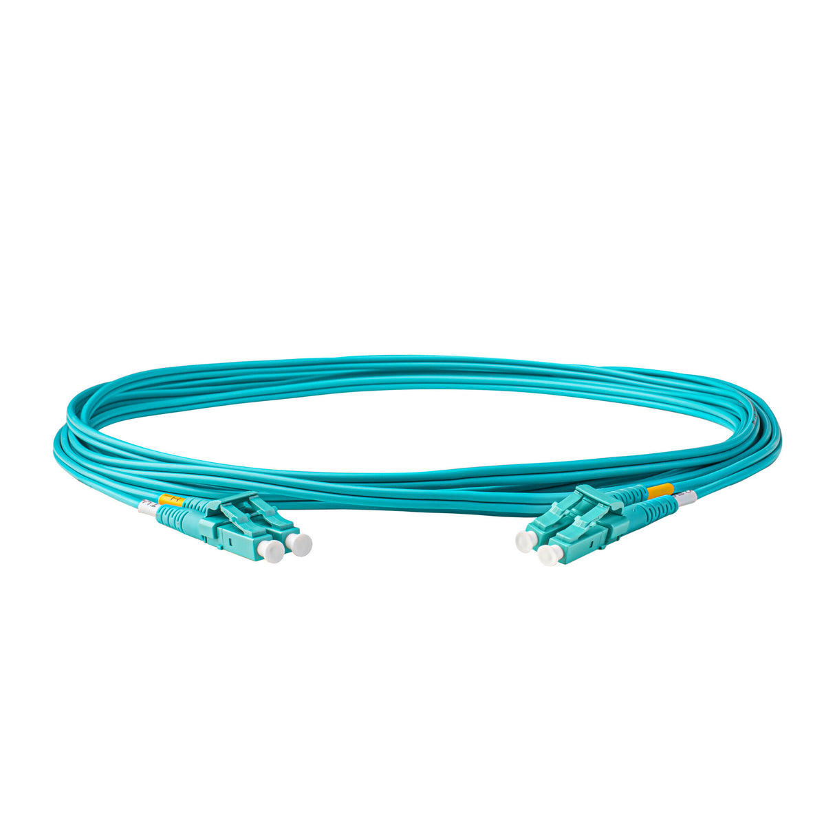 SpeedyFiberTX 0.2dB LC/UPC to LC/UPC Multimode OM3 Duplex Fiber Patch Cable | Corning ClearCurve OM3 50 µm Laser-Optimized Fiber |  Aqua OFNP Jacket ,Aqua  Connectors