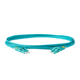 SpeedyFiberTX 0.2dB LC/UPC to LC/UPC Multimode OM3 Duplex Fiber Patch Cable | Corning ClearCurve OM3 50 µm Laser-Optimized Fiber |  Aqua OFNP Jacket ,Aqua  Connectors