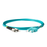 SpeedyFiberTX 0.2dB SC/UPC to FC/UPC Multimode OM3 Duplex Fiber Patch Cable | Corning ClearCurve OM3 50 µm Laser-Optimized Fiber |  Aqua OFNR Jacket, Aqua  Connectors