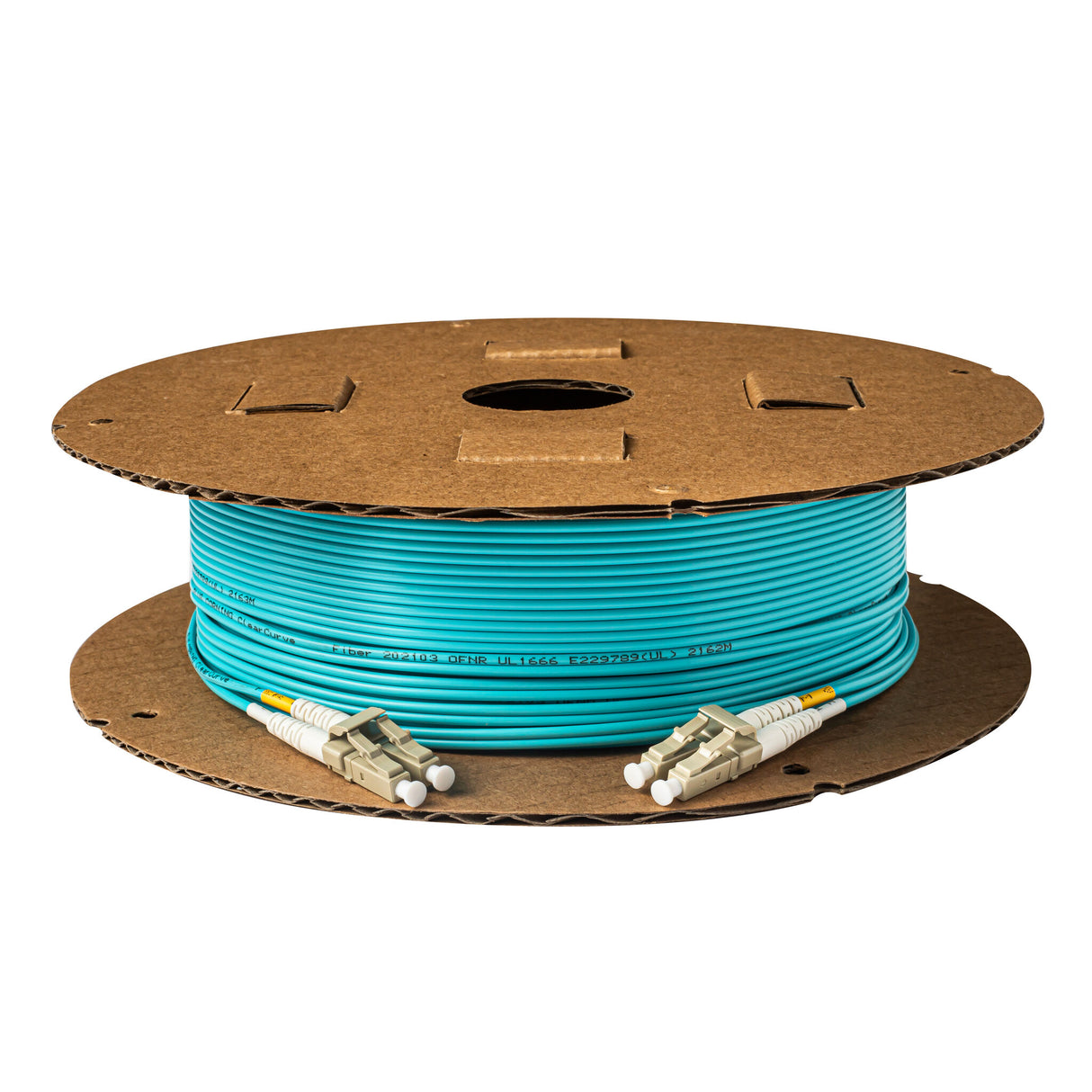 Bundle Deal – SpeedyFiberTX 0.2dB LC/UPC to LC/UPC Multimode OM3 Duplex Fiber Patch Cable | Corning ClearCurve OM3 50 µm Laser-Optimized Fiber |  Aqua Jacket, Beige  Connectors | 1 Foot | 6-Pack