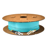 SpeedyFiberTX 0.2dB LC/UPC to ST/UPC Multimode OM3 Duplex Fiber Patch Cable | Corning ClearCurve OM3 50 µm Laser-Optimized Fiber |  Aqua LSZH Jacket ,Beige  Connectors