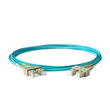 SpeedyFiberTX 0.2dB SC/UPC to SC/UPC Multimode OM3 Duplex Fiber Patch Cable | Corning ClearCurve OM3 50 µm Laser-Optimized Fiber |  Aqua LSZH Jacket ,Beige  Connectors