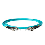 SpeedyFiberTX 0.2dB ST/UPC to ST/UPC Multimode OM3 Duplex Fiber Patch Cable | Corning ClearCurve OM3 50 µm Laser-Optimized Fiber |  Aqua LSZH Jacket ,Metal  Connectors