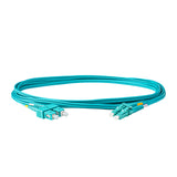 【博光通訊】電信級 0.2dB  LC/UPC to SC/UPC 多模 OM4 雙工光纖跳線 | 康寧纖芯 |  水綠色 LSZH 低煙無鹵外被, 水綠色接頭