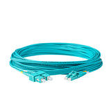 【博光通訊】電信級 0.2dB  LC/UPC to SC/UPC 多模 OM4 雙工光纖跳線 | 康寧纖芯 |  水綠色 LSZH 低煙無鹵外被, 水綠色接頭