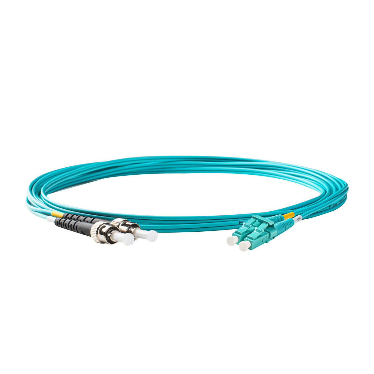 【博光通訊】電信級 0.2dB  LC/UPC to ST/UPC 多模 OM4 雙工光纖跳線 | 康寧纖芯 |  水綠色 OFNR 外被, 水綠色接頭