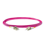 SpeedyFiberTX 0.2dB LC/UPC to LC/UPC Multimode OM4 Duplex Fiber Patch Cable | Corning ClearCurve OM4 50 µm Laser-Optimized Fiber |  Magenta LSZH Jacket, Beige  Connectors