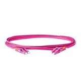 SpeedyFiberTX Low Loss 0.15dB LC/UPC to LC/UPC Multimode OM4 Duplex Fiber Patch Cable | Corning ClearCurve OM4 50 µm Laser-Optimized Fiber |  Magenta LSZH Jacket, Magenta  Connectors