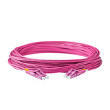 SpeedyFiberTX Low Loss 0.15dB LC/UPC to LC/UPC Multimode OM4 Duplex Fiber Patch Cable | Corning ClearCurve OM4 50 µm Laser-Optimized Fiber |  Magenta LSZH Jacket, Magenta  Connectors