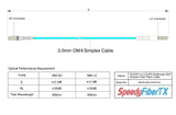 Ultra Low Loss 0.1dB LC/UPC to SC/UPC Multimode OM4 Simplex Fiber Patch Cable | Corning ClearCurve OM4 50 µm Laser-Optimized Fiber |  Aqua OFNP Jacket, Beige  Connectors