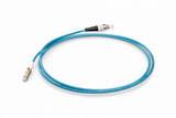 Low Loss 0.15dB LC/UPC to FC/UPC Multimode OM4 Simplex Fiber Patch Cable | Corning ClearCurve OM4 50 µm Laser-Optimized Fiber |  Aqua OFNR Jacket, Aqua  Connectors
