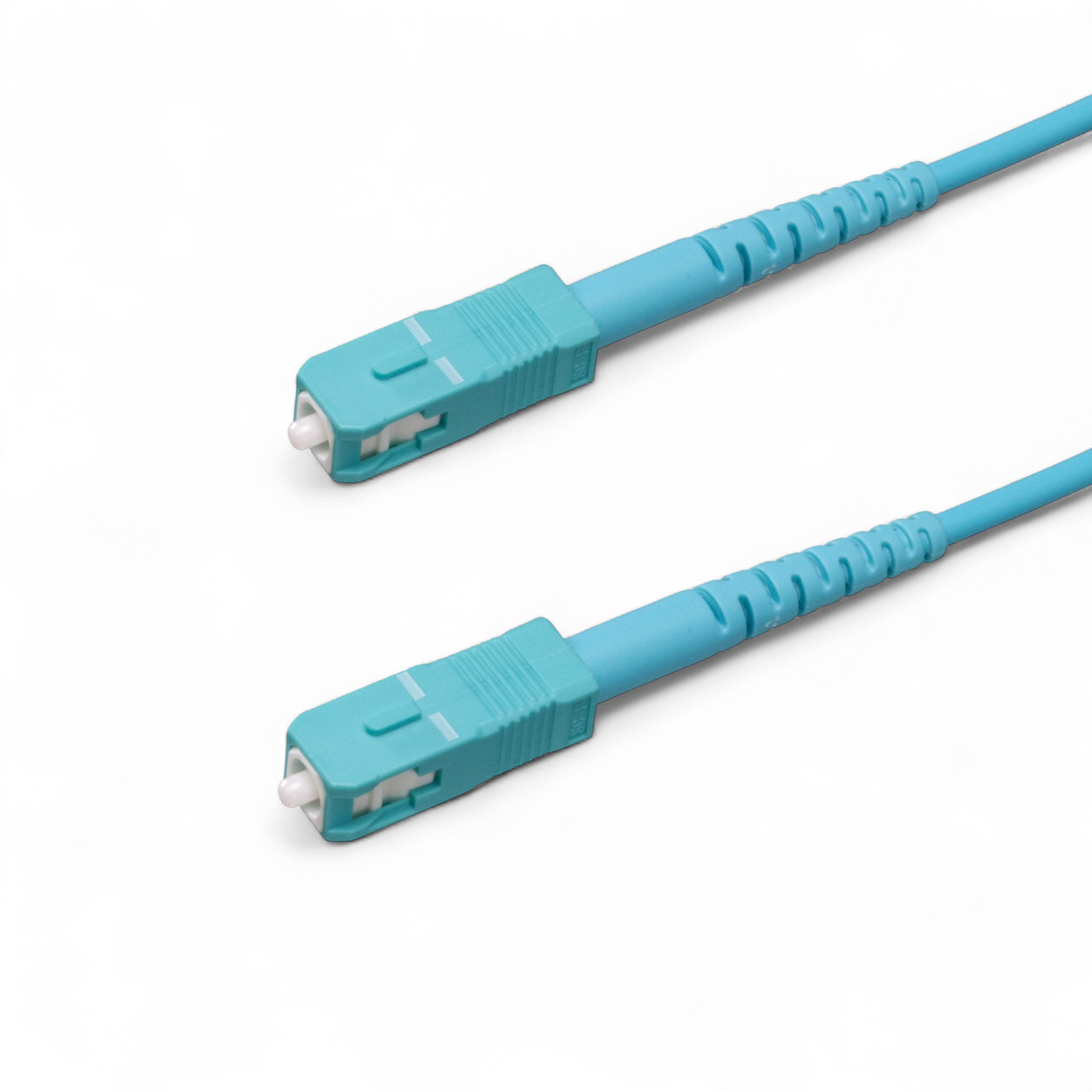 SpeedyFiberTX SC/UPC to SC/UPC Multimode OM4 Simplex Fiber Patch Cable | Corning ClearCurve OM4 50 µm Laser-Optimized Fiber |  Aqua Jacket ,Aqua  Connectors