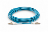 TAA Compliant Fiber Patch Cable | 0.2dB LC/UPC to LC/UPC Multimode OM4 Simplex  | Corning ClearCurve OM4 50 µm Laser-Optimized Fiber |  Aqua OFNR Jacket, Beige  Connectors