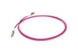 TAA合規 | 電信級 0.2dB  LC/UPC to LC/UPC 多模 OM4 單工光纖跳線 | 康寧纖芯 |  洋紅色 OFNR 外被, 米色接頭