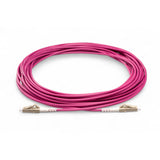 電信級 0.2dB  LC/UPC to LC/UPC 多模 OM4 單工光纖跳線 | 康寧纖芯 |  洋紅色 LSZH 低煙無鹵外被, 米色接頭