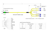 Low Loss Non-Pinned MPO to 8xLC Breakout Cable | Corning® SMF-28® Ultra Singlemode Optical Fiber | OS1/OS2 Compatible | Green MPO Connector, Yellow Cable Jacket | OFNR Jacket