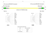 12-Fiber Low Loss Non-Pinned MPO/APC to Non-Pinned MPO/APC Jumper | Corning® SMF-28® Ultra Singlemode Optical Fiber | OS1/OS2 Compatible | Type A, Green MPO Connectors, Yellow Cable Jacket | OFNR Jacket