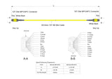 12-Fiber Low Loss Non-Pinned MPO/APC to Non-Pinned MPO/APC Jumper | Corning® SMF-28® Ultra Singlemode Optical Fiber | OS1/OS2 Compatible | Type B, Yellow MPO Connectors, Yellow Cable Jacket | LSZH Jacket