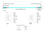 8-Fiber Elite Non-Pinned MTP®/UPC to Non-Pinned MTP®/UPC Jumper | Corning® ClearCurve® OM3 Multimode Optical Fiber | Type B, Aqua MTP®-12 Connectors, Aqua Cable Jacket | OFNP Jacket