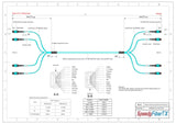【博光通訊】 48 芯 Elite 母頭 MTP® 轉母頭 MTP® 主幹跳線 | 康寧® ClearCurve® OM3 多模光纖 | 極性B，水綠色 MTP® 接頭，水綠色外被 | LSZH 低煙無鹵外被