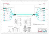【博光通訊】 96 芯 Elite 母頭 MTP® 轉母頭 MTP® 主幹跳線 | 康寧® ClearCurve® OM3 多模光纖 | 極性B，水綠色 MTP® 接頭，水綠色外被 | LSZH 低煙無鹵外被
