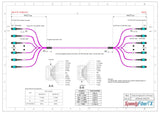 【博光通訊】 96 芯 Elite 母頭 MTP® 轉母頭 MTP® 主幹跳線 | 康寧® ClearCurve® OM4 多模光纖 | 極性B，水綠色 MTP® 接頭，洋紅色外被 | OFNR 外被