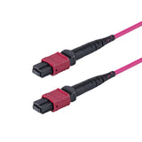12-Fiber Elite Non-Pinned MTP®/UPC to Non-Pinned MTP®/UPC Jumper | Corning® ClearCurve® OM4 Multimode Optical Fiber | Type B, Magenta MTP® Connectors, Magenta Cable Jacket | LSZH Jacket