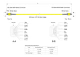 12 芯 Elite 公頭 MTP®/APC 轉公頭 MTP®/APC 跳線 | 康寧® SMF-28® Ultra 單模光纖 | OS1/OS2 兼容 | 極性A，黃色 MTP® 接頭，黃色外被 | OFNR 外被