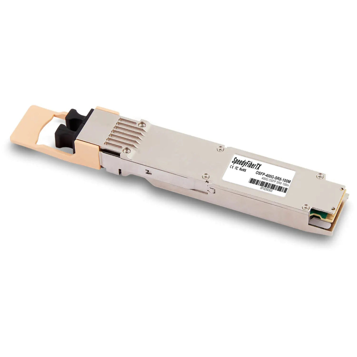 400GBASE-SR8 OSFP 帶散熱鰭頂片 PAM4 850nm 100m DOM MPO-16/APC 多模光纖光模組｜可分拆為 2 × 200G-SR4 和 8 × 50G-SR