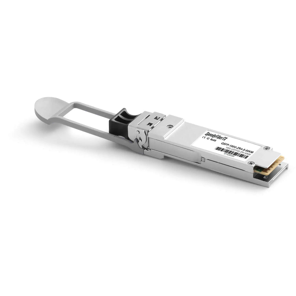 100GBASE-ZR4 QSFP28 Optical Transceiver Module, 1310nm LAN-WDM 80km SMF, DOM Monitoring, LC-UPC Interface, OTU4-Compatible